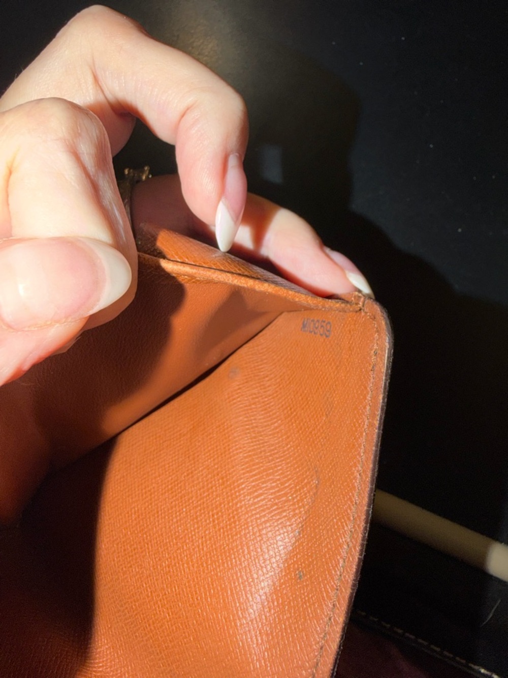 Louis Vuitton Textured Leather Wallet in Cognac - Picture 3 of 15